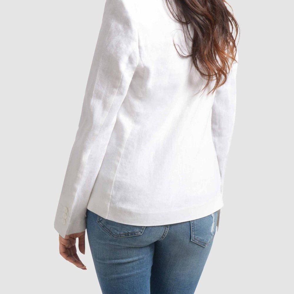 OLGYN Women’s  Single Breasted White Blazer - Picture 2 of 4